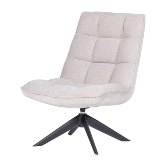 WOOOD Jouke Swivel Armchair, Chenille, Natural [FSC]