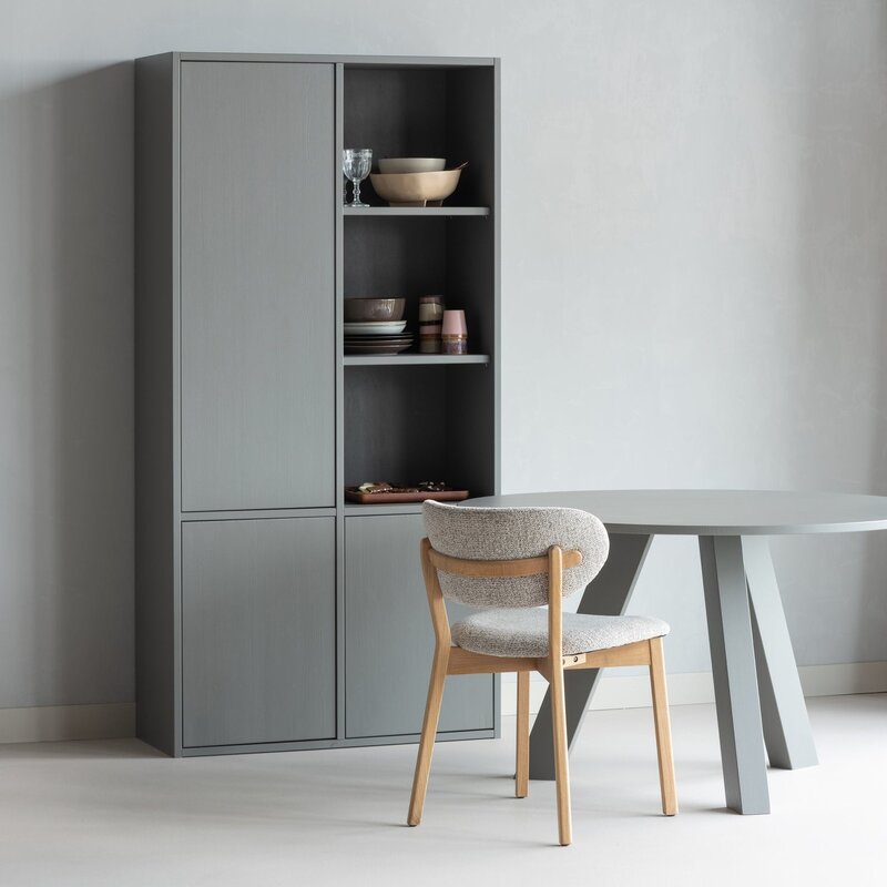 WOOOD-collectie Rhonda Eettafel O129 Cm Eiken Warmgrijs [Fsc]