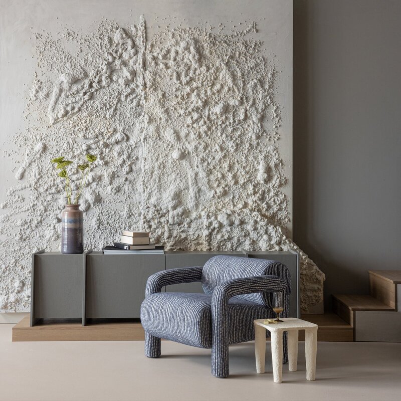 WOOOD-collectie Lenny Fauteuil Met Dessin Grijsblauw