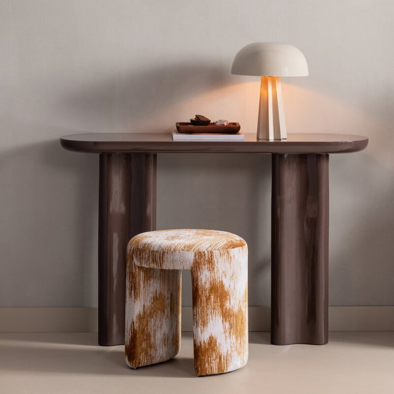 WOOOD-collectie Evara Side Table in Wood, High-Gloss Dark Brown [FSC]