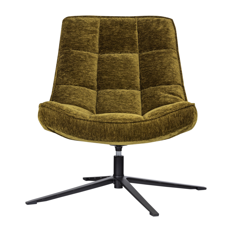 WOOOD-collectie Maudi Draaifauteuil Chenille Structuur Groen