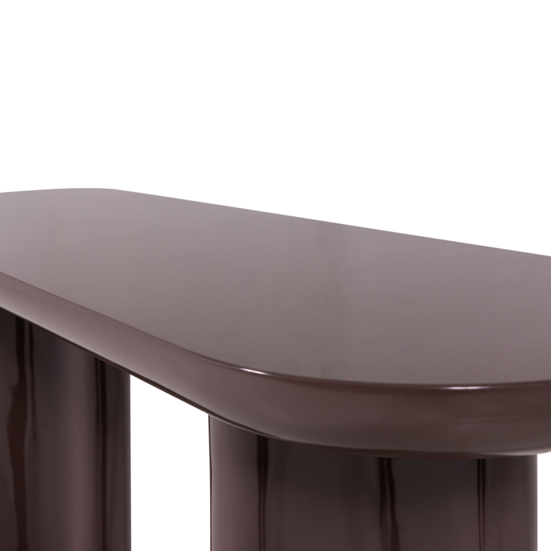 WOOOD-collectie Evara Sidetable Hout Hoogglans Donkerbruin [Fsc]