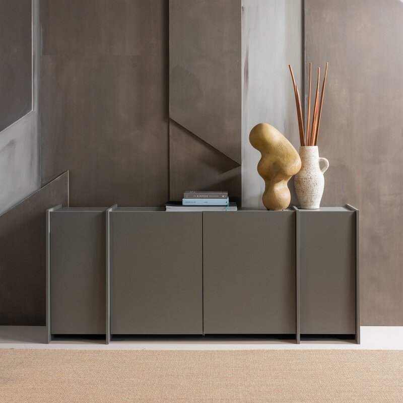 WOOOD-collectie Brock Sideboard, 200 cm, Ash Veneer, Warm Grey [FSC]