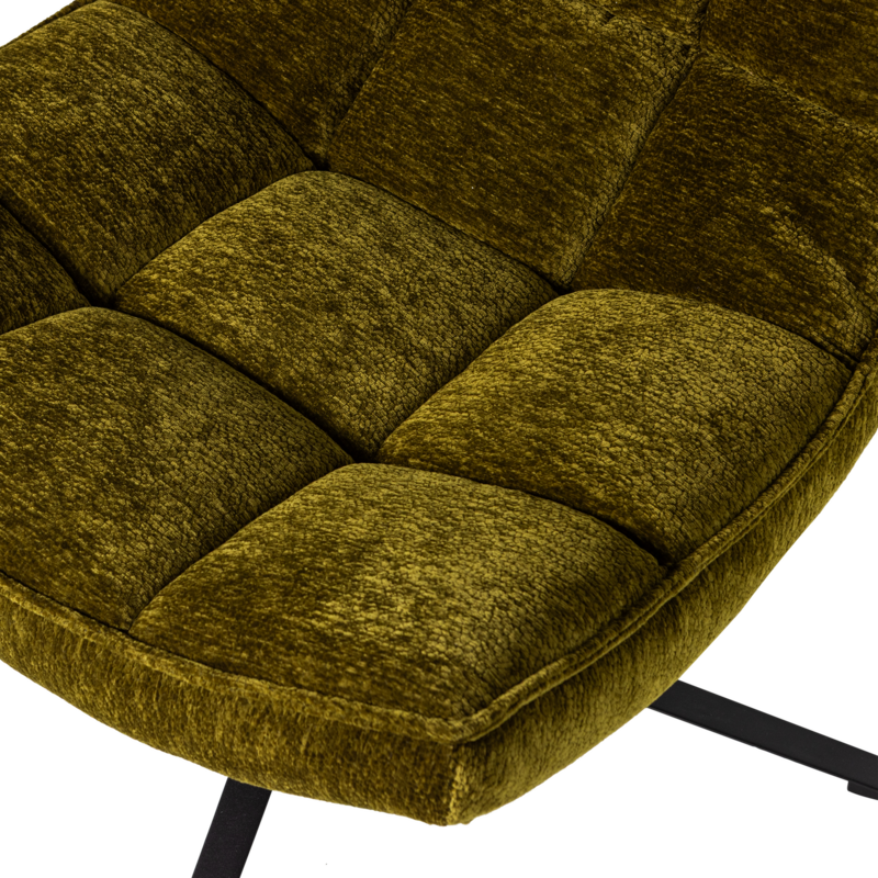 WOOOD-collectie Maudi Draaifauteuil Chenille Structuur Groen