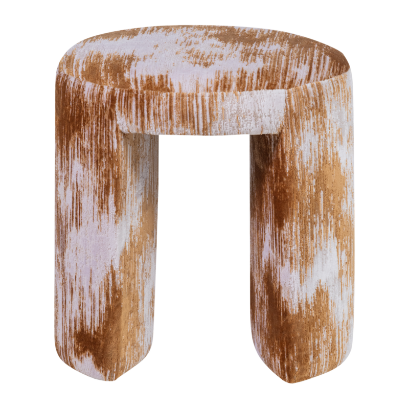 WOOOD-collectie Charlie Gestoffeerde Kruk Structuur Stof Karamelbruin [Fsc]