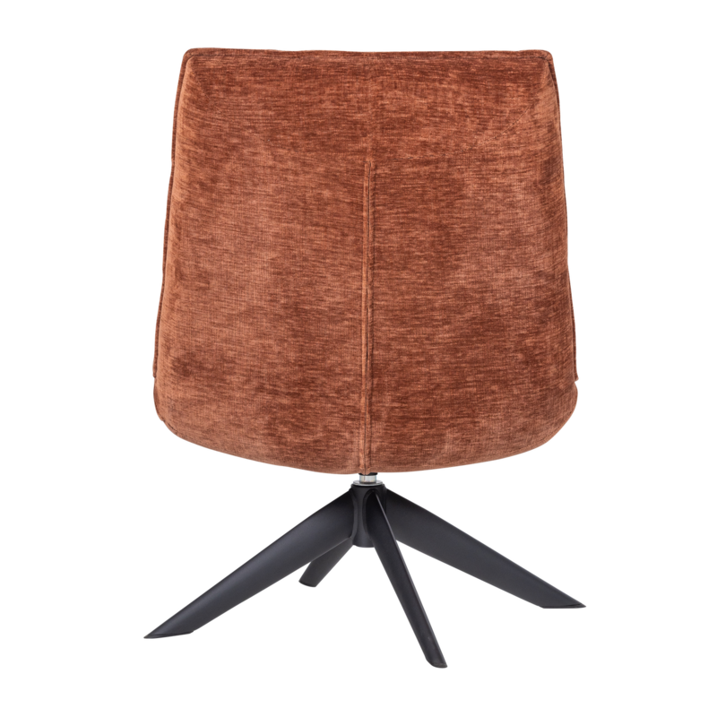 WOOOD-collectie Jouke Draaifauteuil Chenille Structuur Roestbruin [Fsc]