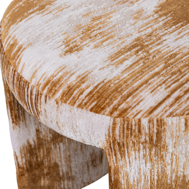WOOOD-collectie Charlie Upholstered Stool Caramel Brown Fabric Structure [FSC]