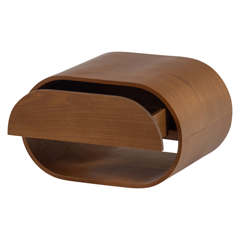 WOOOD-collectie Momo Hanging Chest of Drawers/Bedside Table Wood Brown [FSC]