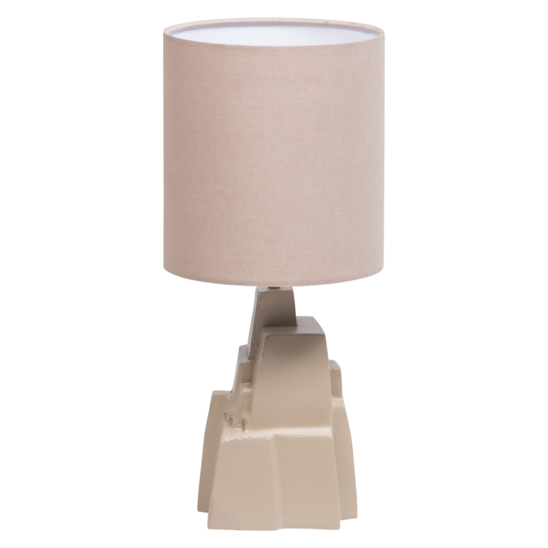 WOOOD-collectie Brune Tafellamp Metaal Hoogglans Zand