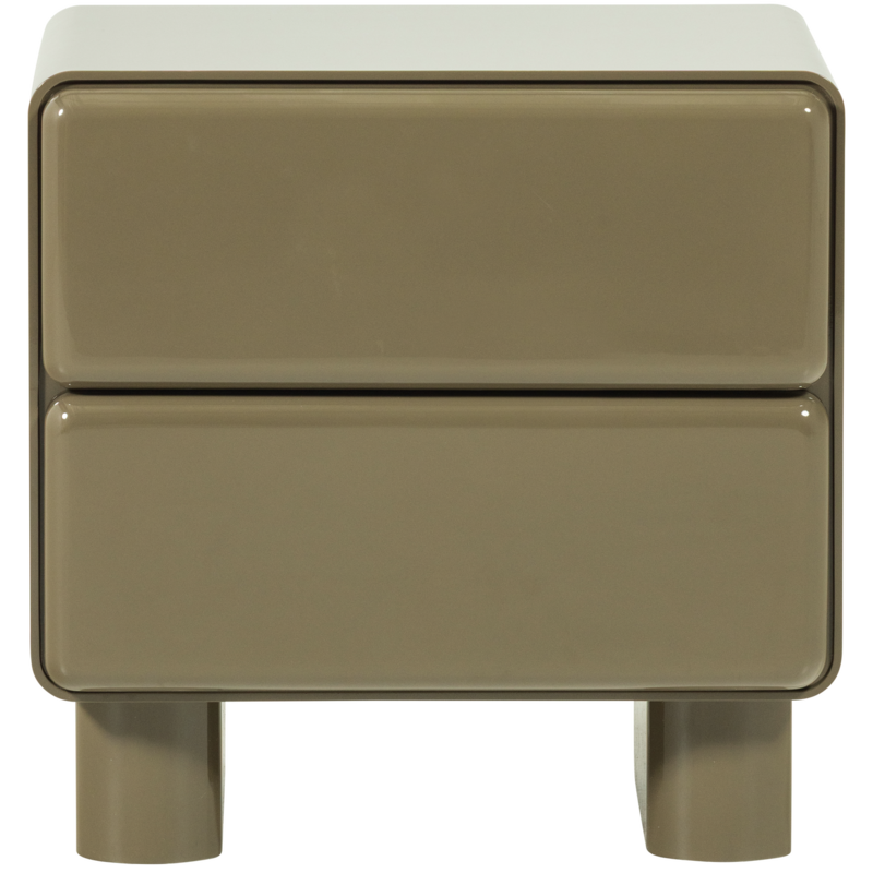 WOOOD-collectie Lustra Chest of Drawers/Bedside Table, Wood, High-Gloss, Green [FSC]