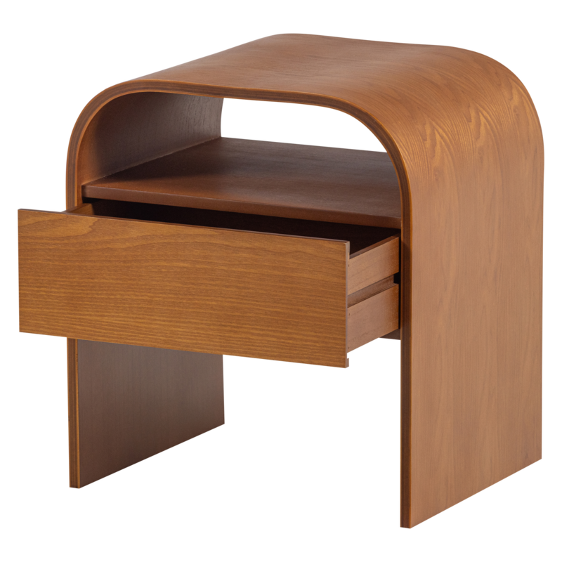 WOOOD-collectie Momo Bedside Table, Wood, Brown [FSC]