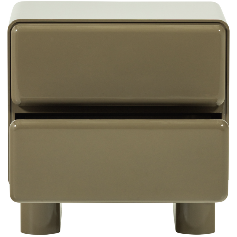 WOOOD-collectie Lustra Chest of Drawers/Bedside Table, Wood, High-Gloss, Green [FSC]