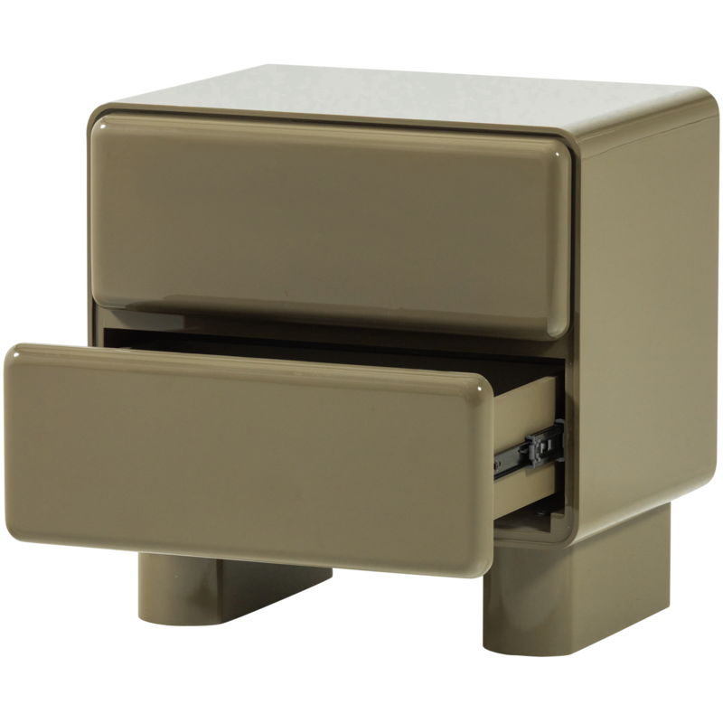 WOOOD-collectie Lustra Chest of Drawers/Bedside Table, Wood, High-Gloss, Green [FSC]