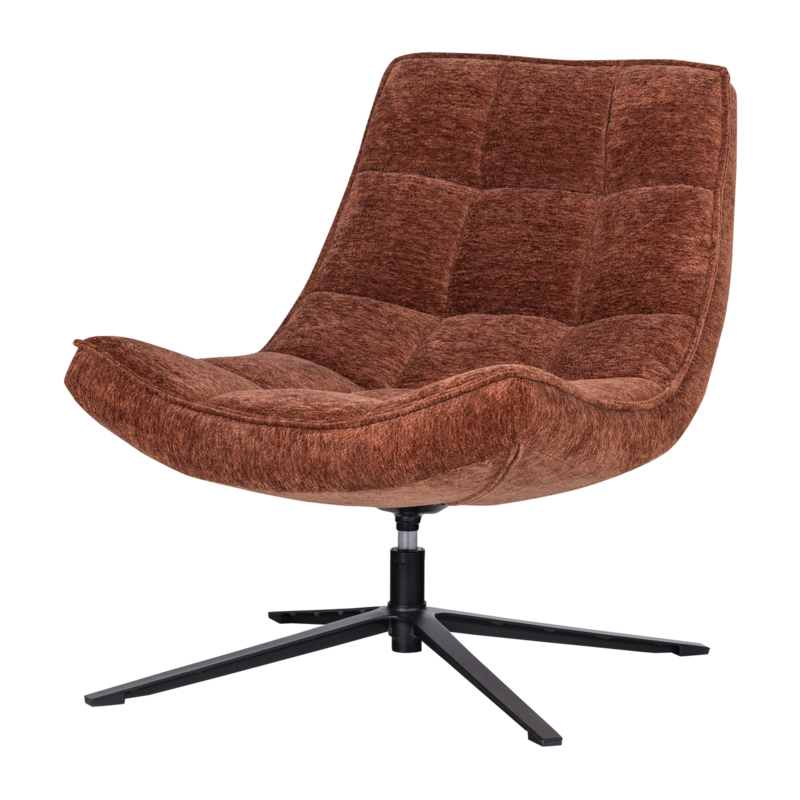 WOOOD-collectie Maudi Draaifauteuil Chenille Structuur Bruin
