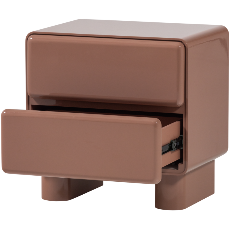 WOOOD-collectie Lustra High-Gloss Wood Chest of Drawers in Old Pink [FSC]