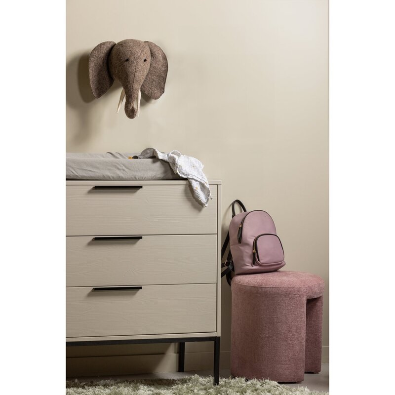 WOOOD-collectie Charlie Gestoffeerde Kruk Blush