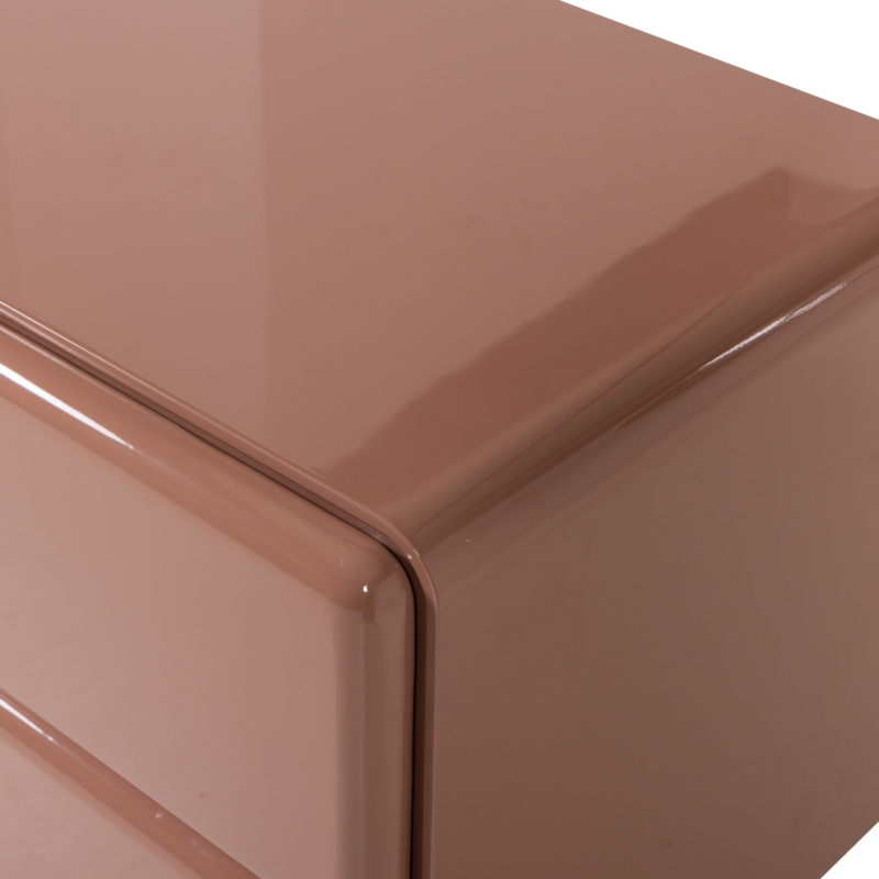 WOOOD-collectie Lustra High-Gloss Wood Chest of Drawers in Old Pink [FSC]