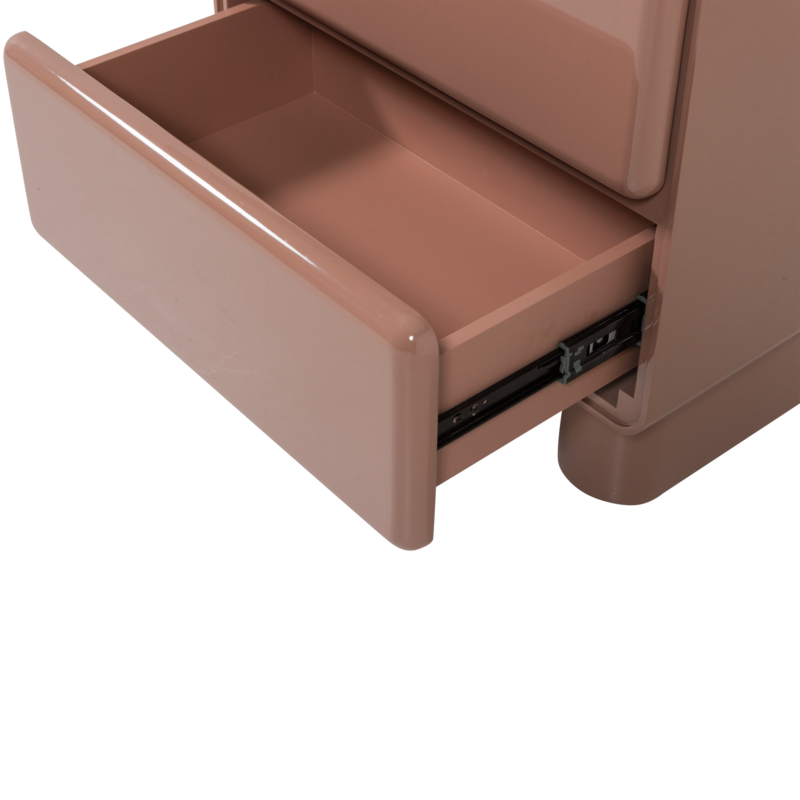 WOOOD-collectie Lustra High-Gloss Wood Chest of Drawers in Old Pink [FSC]