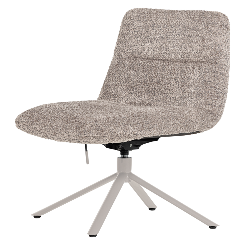 WOOOD-collectie Soren Verstelbare Draaifauteuil Wollig Grijs