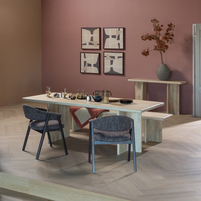 WOOOD-collectie Ato Natural Mango Wood Dining Table 220x90cm