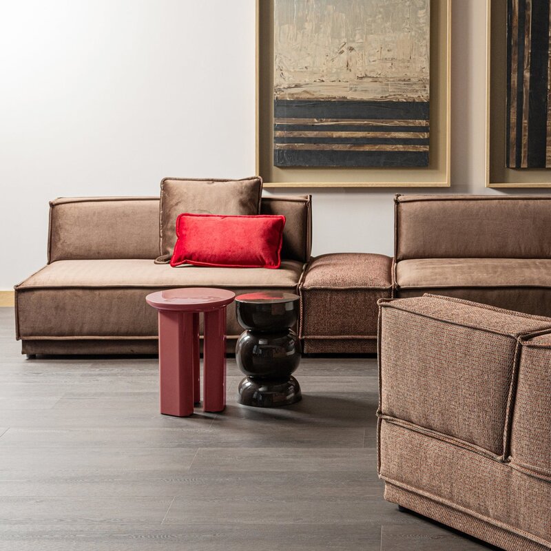 WOOOD-collectie Orivo Bijzettafel Hout Hoogglans Roodroze [Fsc]