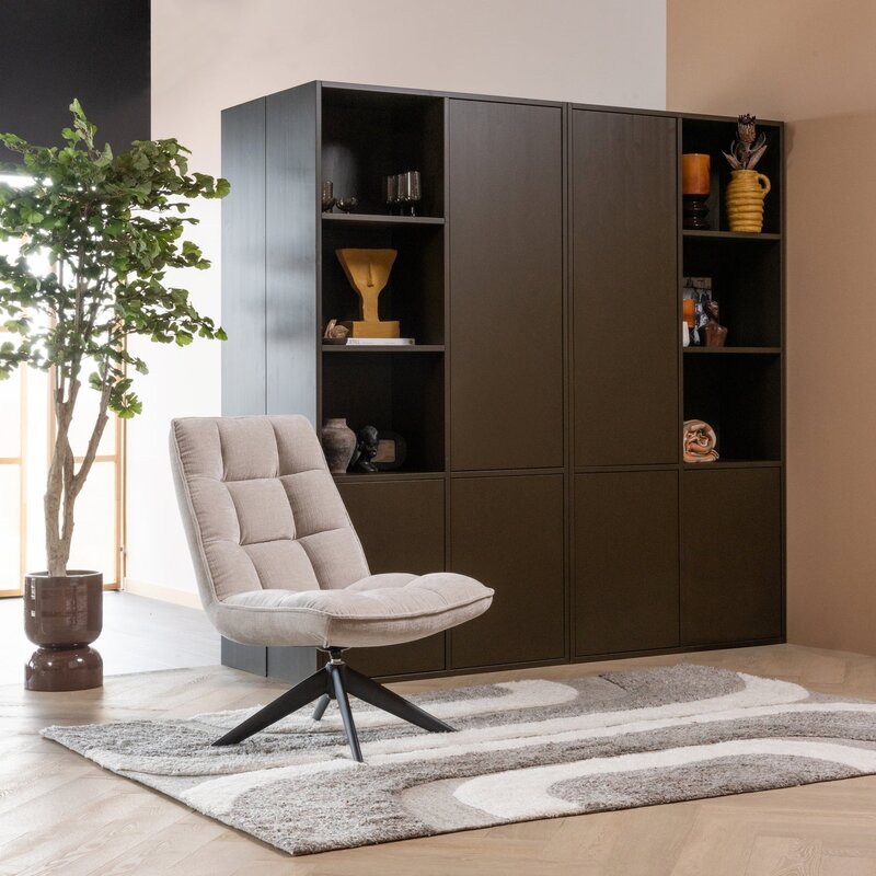 WOOOD-collectie Meggy Opbergkast Links 108 Cm Grenen Middenbruin [Fsc]