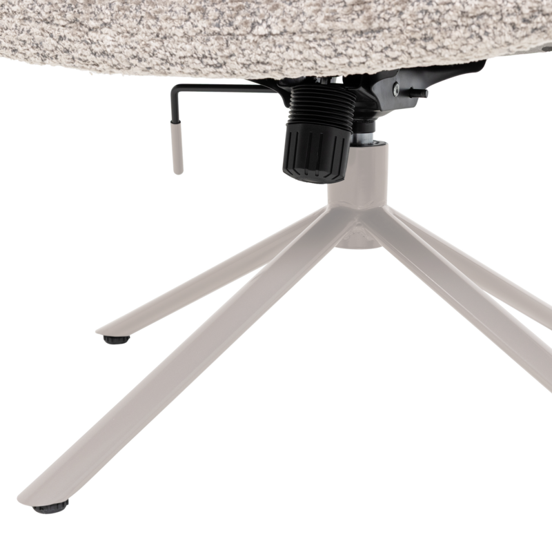 WOOOD-collectie Soren Adjustable Swivel Armchair in Wool Grey