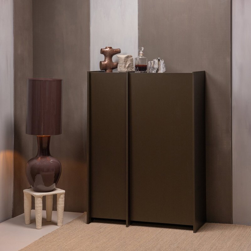 WOOOD-collectie Brock 2-Deurs Kast Essen Fineer Middenbruin [Fsc]