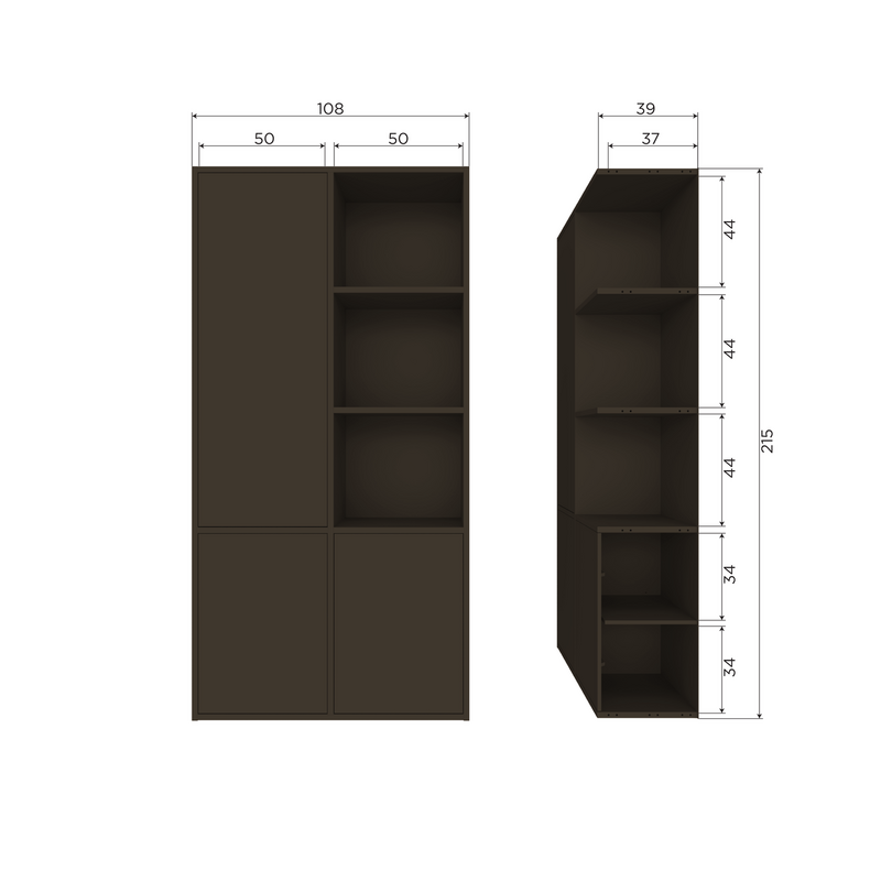 WOOOD-collectie Meggy Opbergkast Links 108 Cm Grenen Middenbruin [Fsc]
