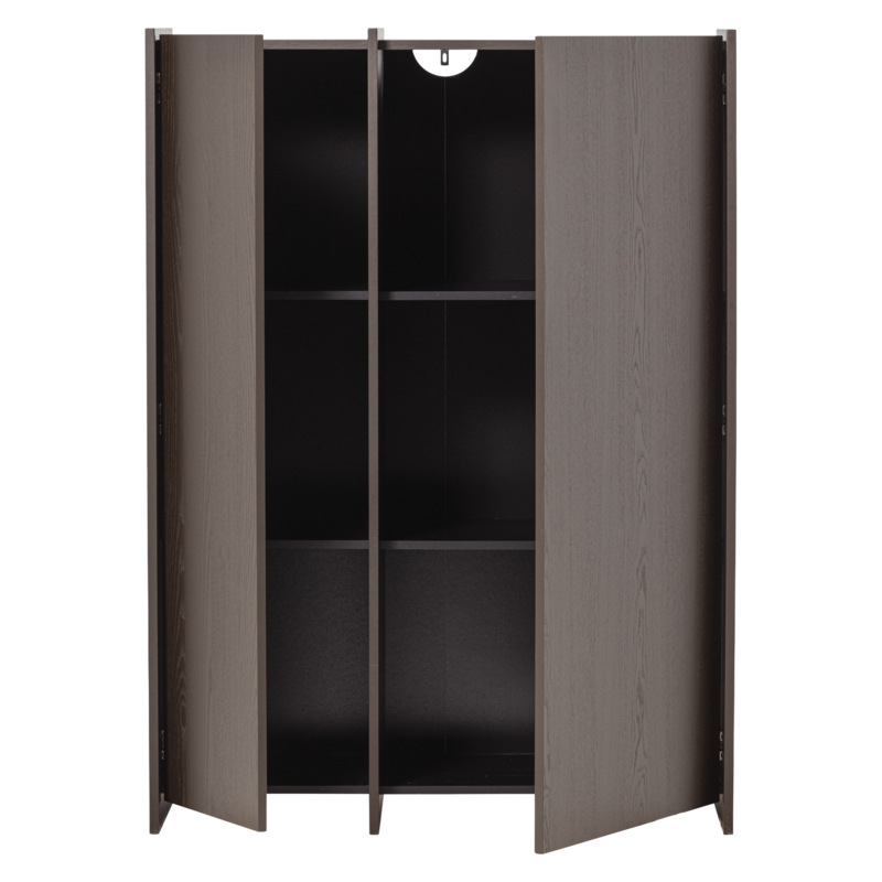 WOOOD-collectie Brock 2-Deurs Kast Essen Fineer Middenbruin [Fsc]