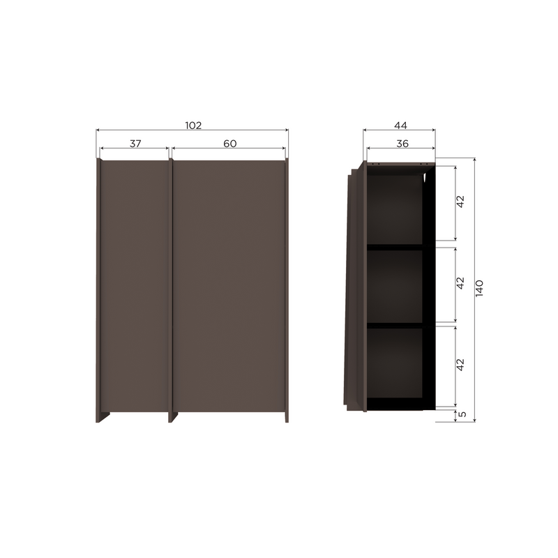 WOOOD-collectie Brock 2-Deurs Kast Essen Fineer Middenbruin [Fsc]