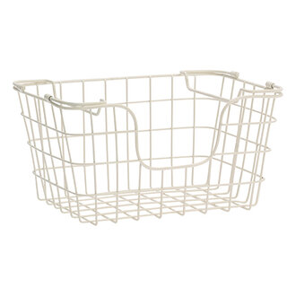 Madam Stoltz Stackable iron wire basket Cream