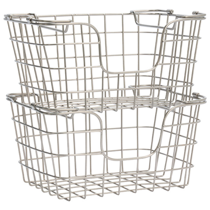 Madam Stoltz-collectie Stapelbare metalen draadmand Staal