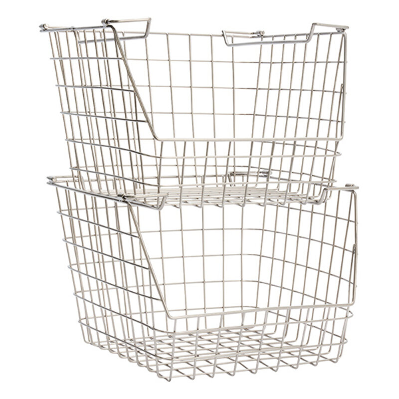 Madam Stoltz-collectie Stackable iron wire basket Steel