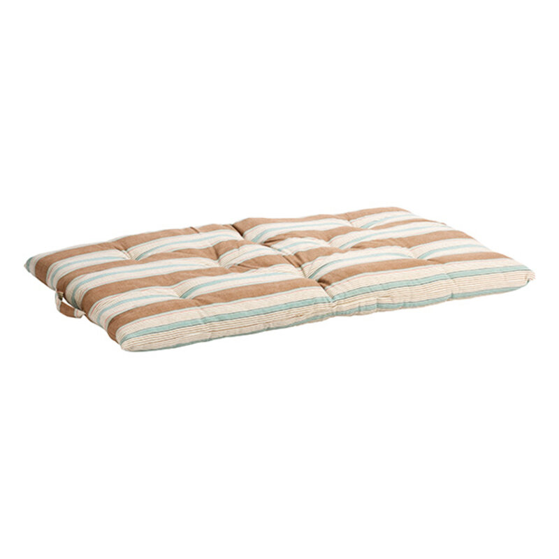 Madam Stoltz-collectie Striped cotton mattress Old rose, white, light blue, grey