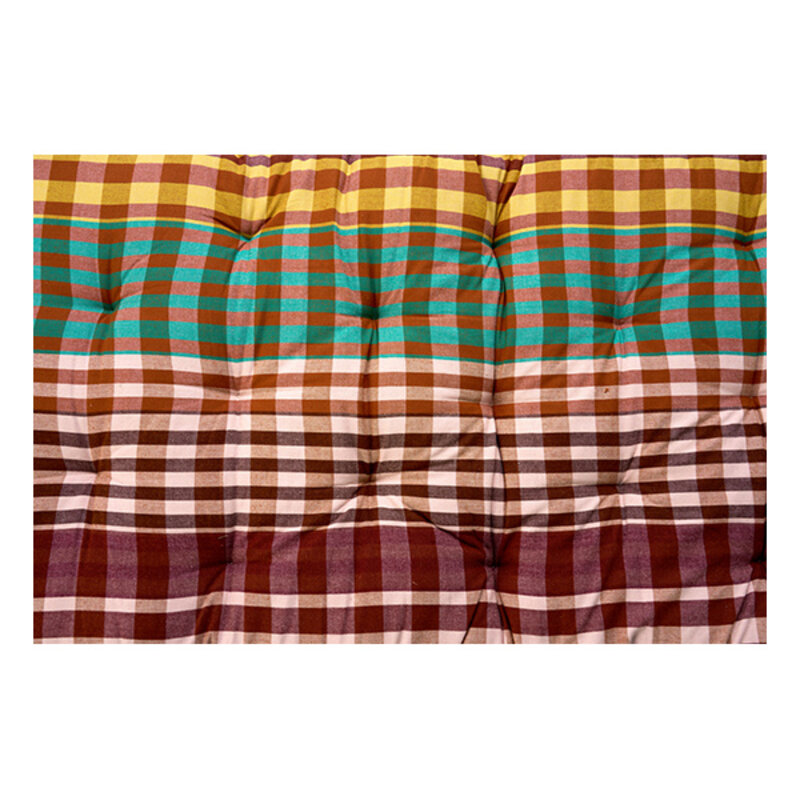 Madam Stoltz-collectie Geruit katoenen matras Bruin, groen, geel, roze