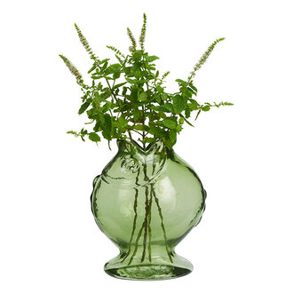 Madam Stoltz Glass fish vase Dark green