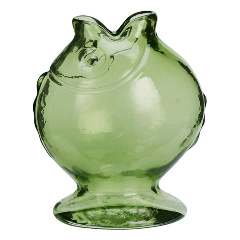 Madam Stoltz-collectie Glazen vis vaas Donkergroen