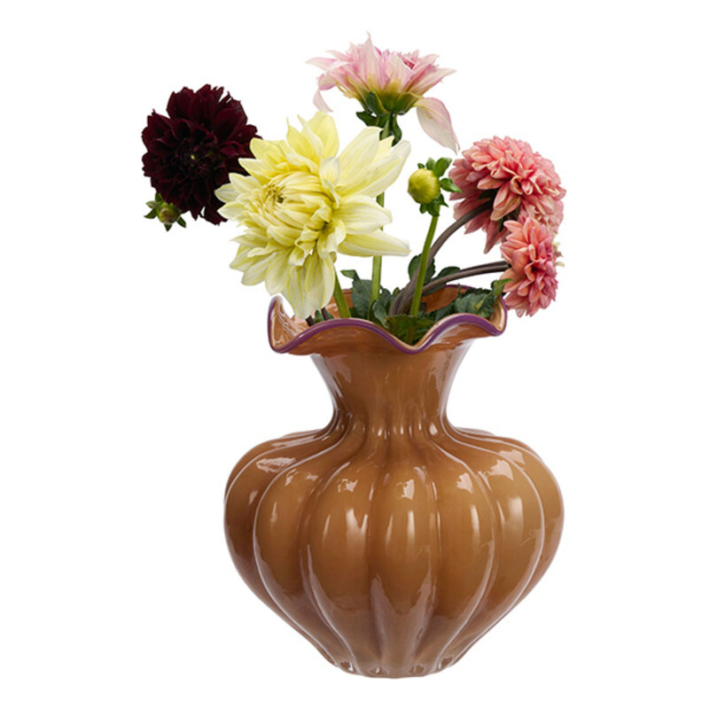 Madam Stoltz-collectie Glass vase Apricot, lilac