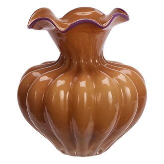 Madam Stoltz Glass vase Apricot, lilac