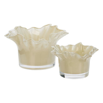 Madam Stoltz Glass votives Cream