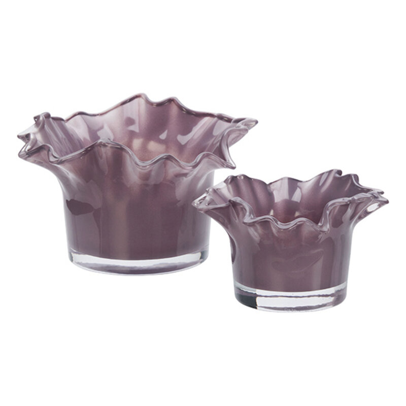 Madam Stoltz-collectie Glazen waxinehouder paars