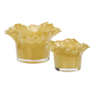 Madam Stoltz Glass votives Dusty yellow