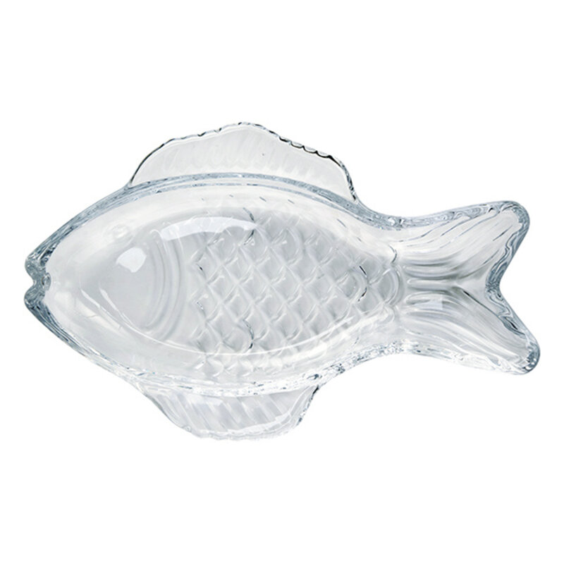 Madam Stoltz-collectie Glazen vis serveerschaal  transparant 18x11x2,5 cm