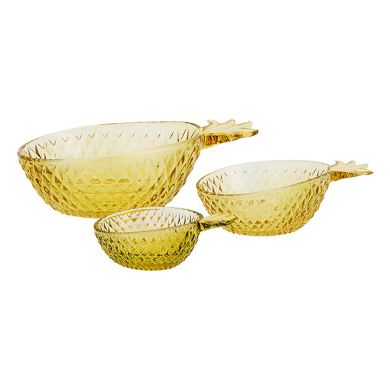 Madam Stoltz-collectie Glazen ananas schalen amber