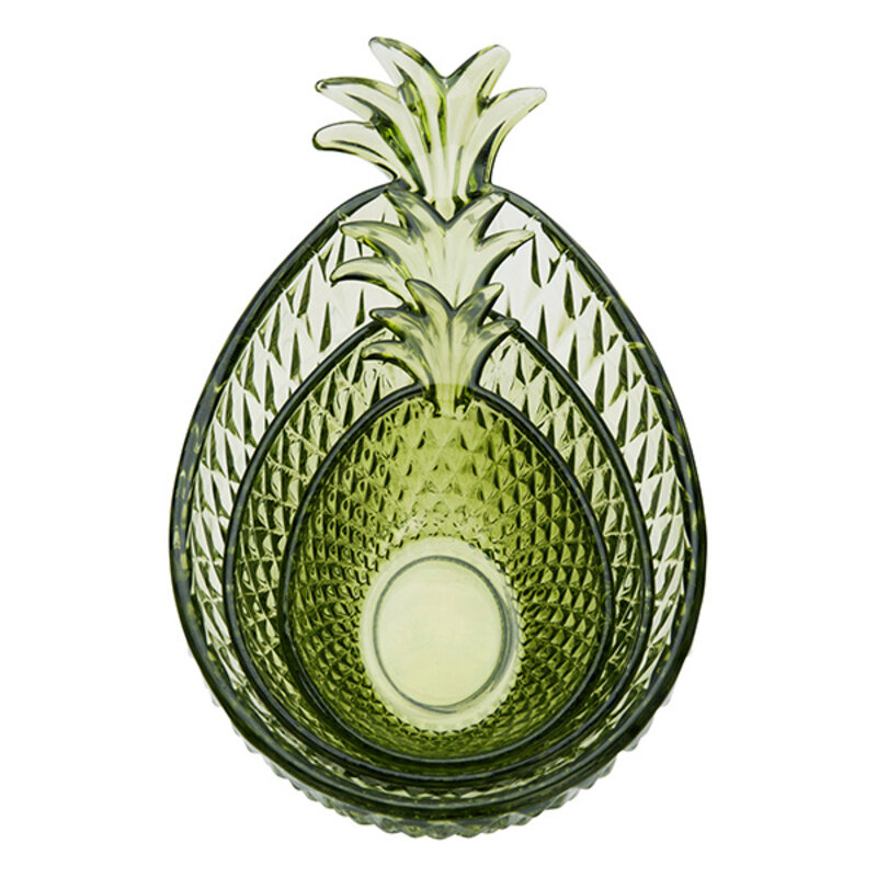 Madam Stoltz-collectie Glazen ananas schalen groen