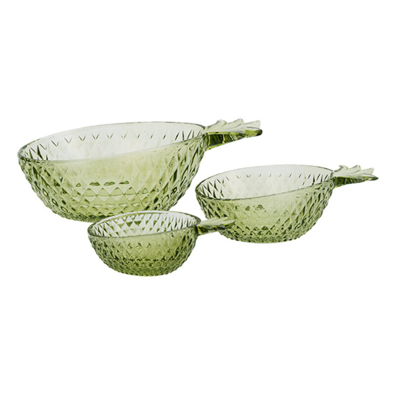 Madam Stoltz-collectie Glazen ananas schalen groen