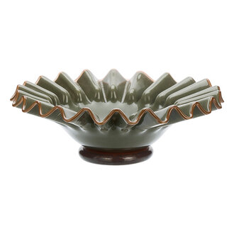 Madam Stoltz Glazen schaal groen, bruin