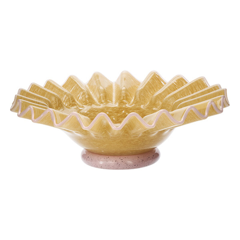 Madam Stoltz-collectie Glass tray Honey, lilac