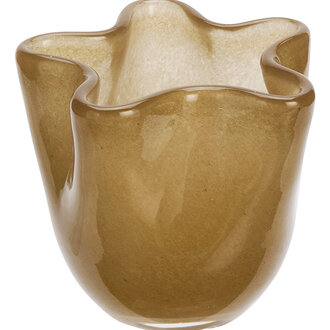 Madam Stoltz Glazen vaas goudbruin
